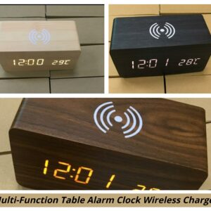 Multi-Function Table Alarm Clock with wireless Mobile charging